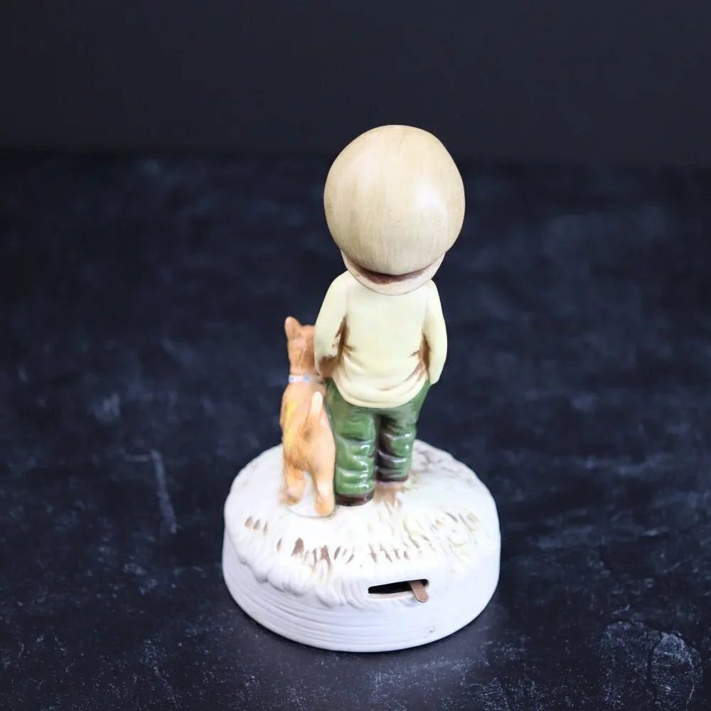 Vintage Gorham Moppets 1974 Boy Dog Music box figurine - Picture 3 of 7